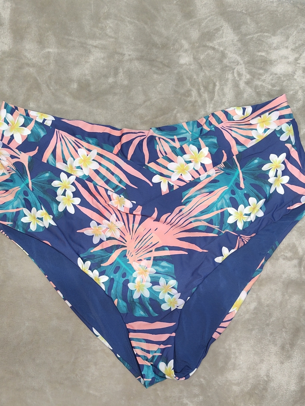 Birdsong Tropical Floral Bikini Bottoms - Navy, Pink & Teal